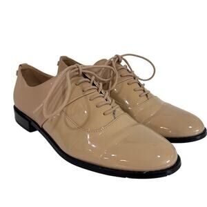 Calvin Klein Aracely Oxfords Loafers Patent Leather Tan Size 8